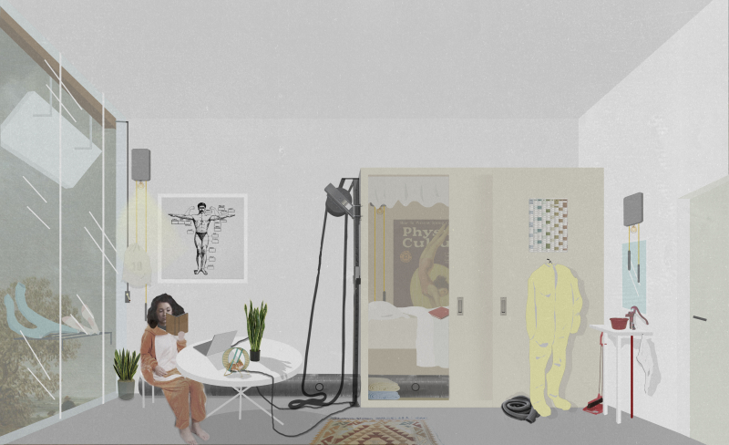 Individual room human powered van unnik building