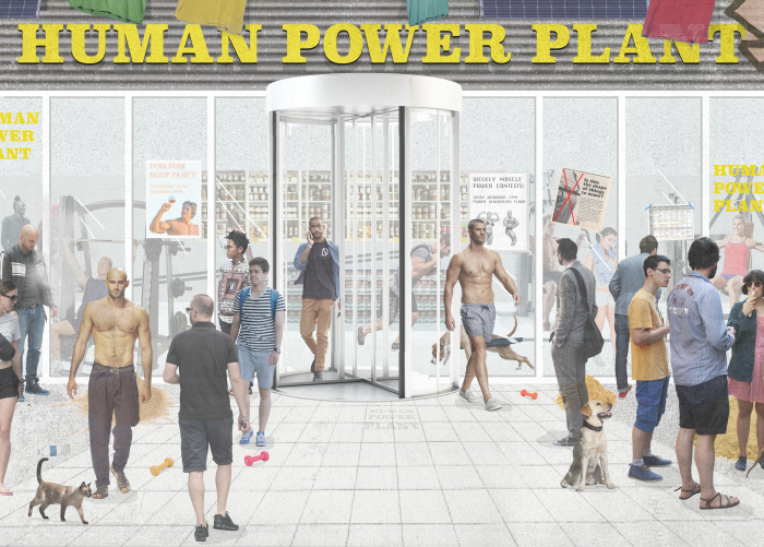 Human power plant facade