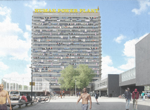 Human powered student building entirely